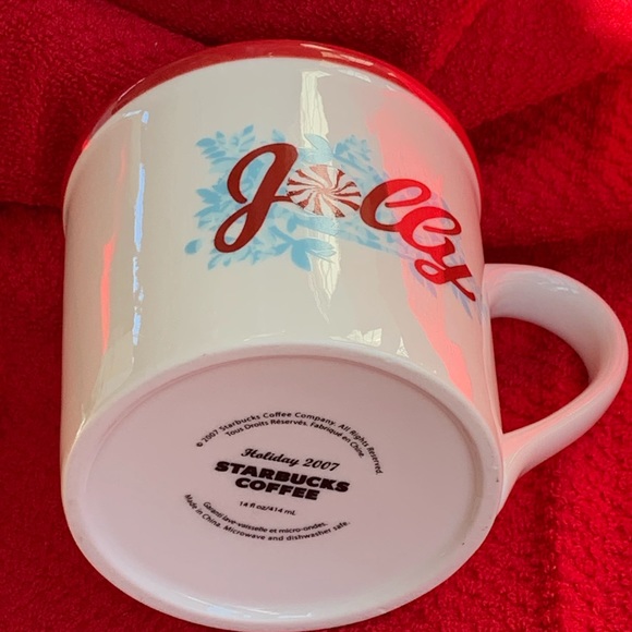 2007 NEW Set of 2 Starbucks Jolly Christmas Holiday coffee mug tea cup gift - Picture 4 of 8